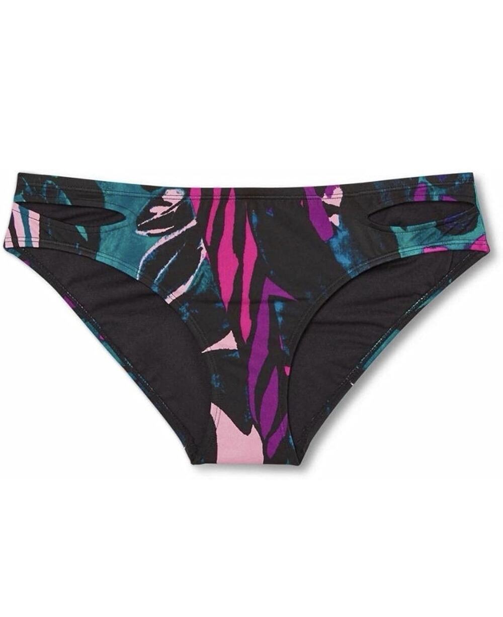 All in Motion Bikini Bottom Medium Black Abstract Cutout Swim Bottom NWT